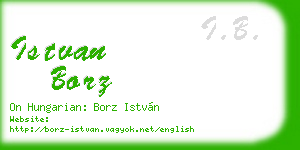 istvan borz business card